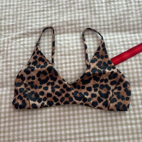 NWT Loeffler Randall x Left On A Friday Sandy Top in Brushed Leopard (S) - Picture 2 of 3